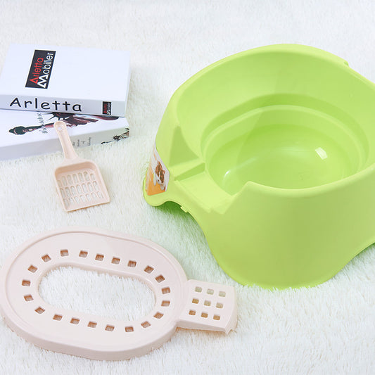 Spillproof Cat Litter Pan Semi-enclosed Oversize Cat Toilet