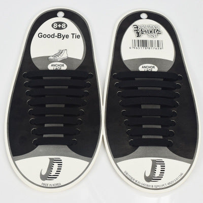 16pcs Silicone Shoelaces Elastic Shoe Laces