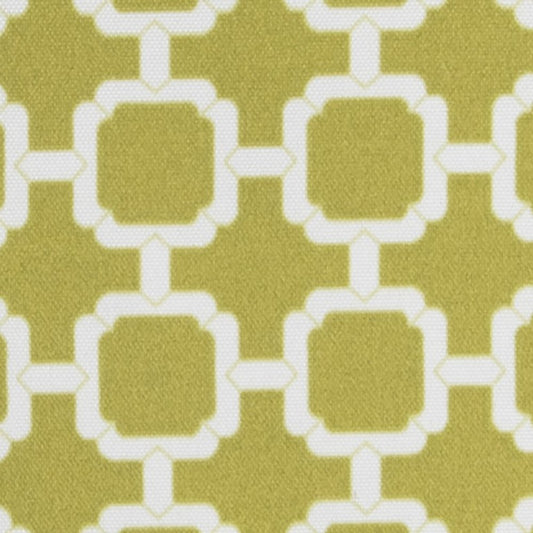 22" Green and White Quatrefoil Indoor Outdoor Throw Pillow