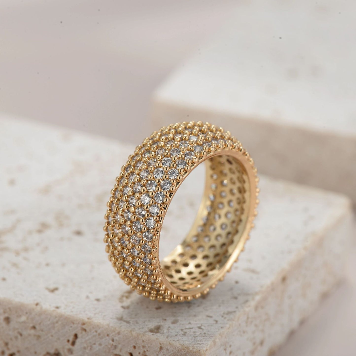 Live Broadcast Cross-border Hot Selling Full Diamond Color Zirconium Ring