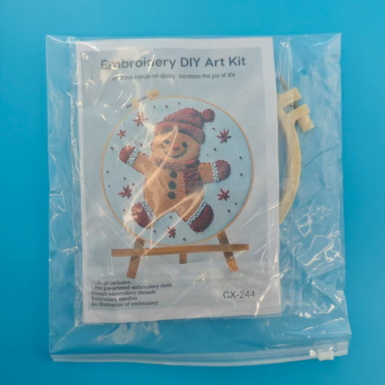 Christmas Gingerbread Man Embroidery Kit English