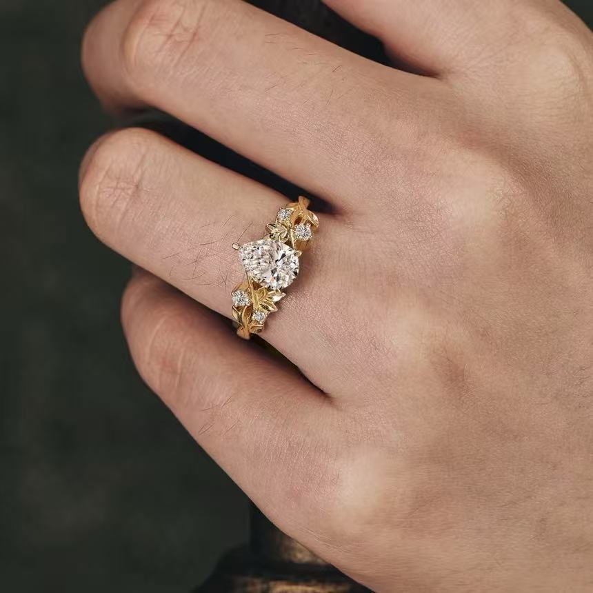 Twigs Ring Women's Stylish Water Drop Zircon