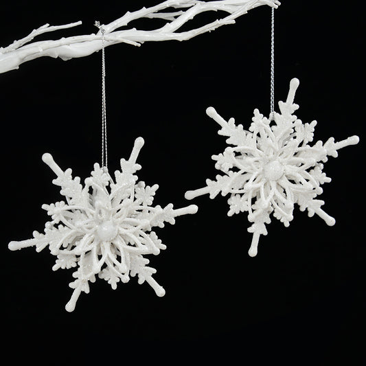 Christmas Snowflake Ornaments 3D Ice White Snowflakes Christmas DIY Crafts Hanging Pendants Xmas Tree Decorations New Year Christmas Tree Pendant