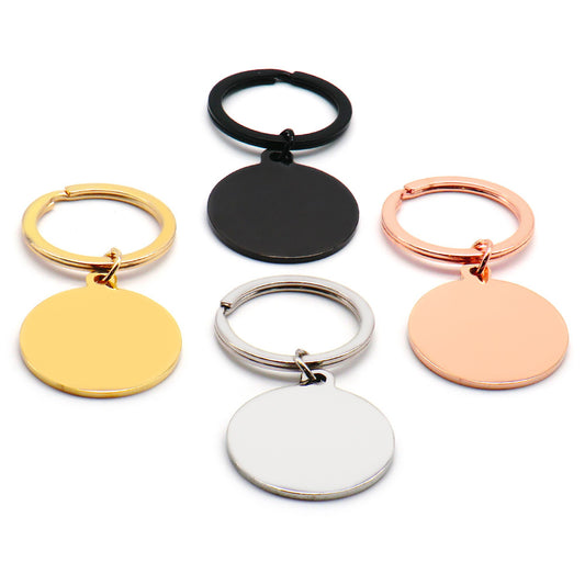 Stainless Steel Mirror Polished Disc Round Dog Tag Charm Pendant For Bracelet Necklace DIY Jewelry Key Ring