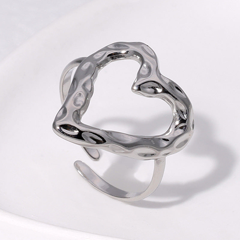 Retro Love Adjustable Stainless Steel Ring