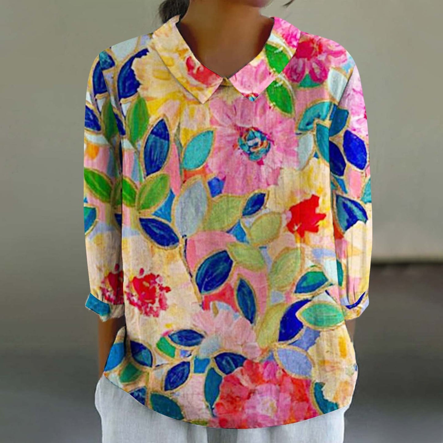 Women's Fashionable Retro Chinese Style Floral Print Shirt