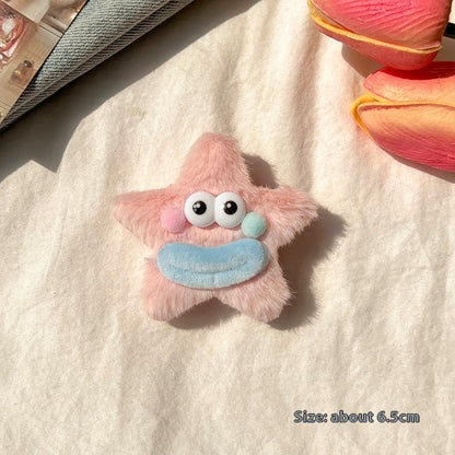 Girly Heart Plush Duckbill Clip