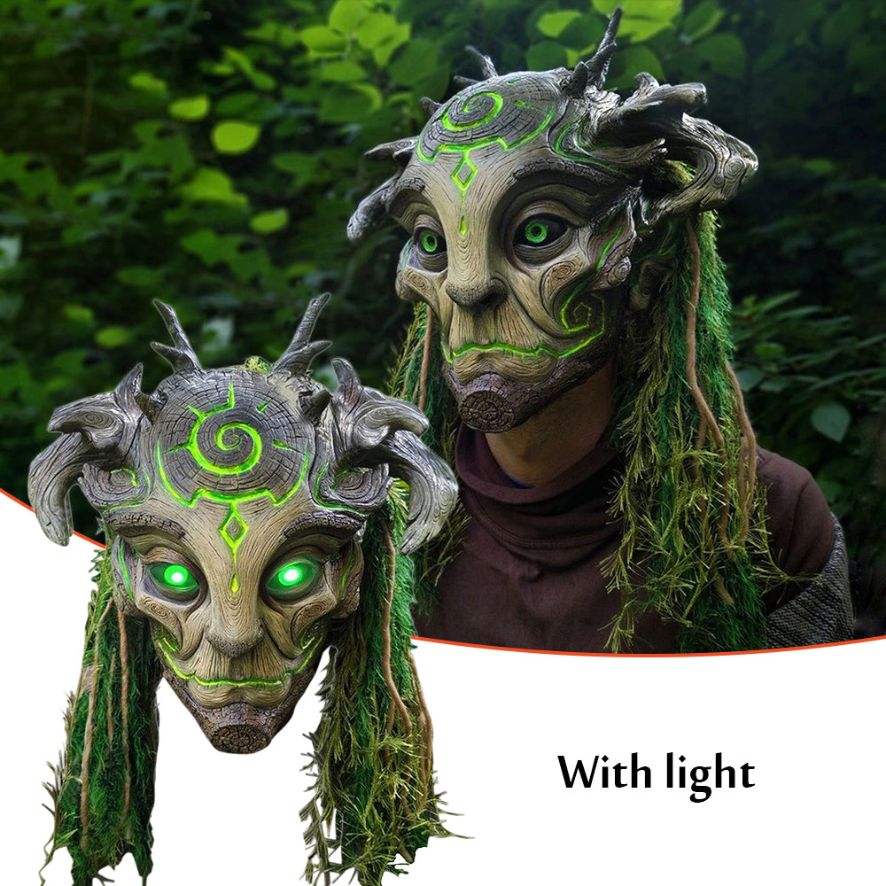 Halloween Glowing Mask Forest Elf Old Man Latex Mask Realistic Full Head Masks Headgear MasqueradeCosplay Party Props