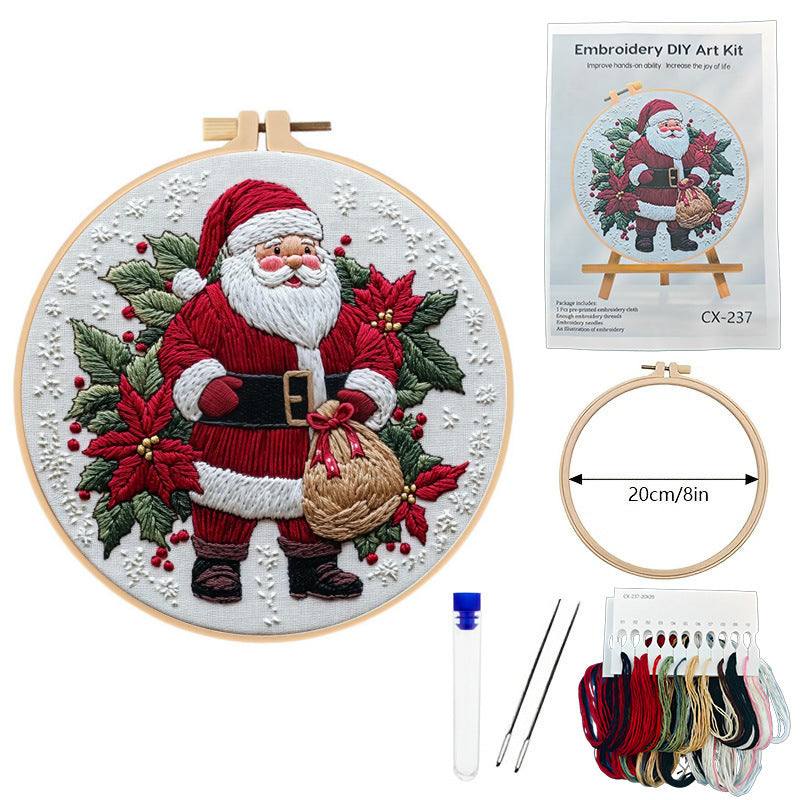 Santa Claus Embroidery Kit Material Package
