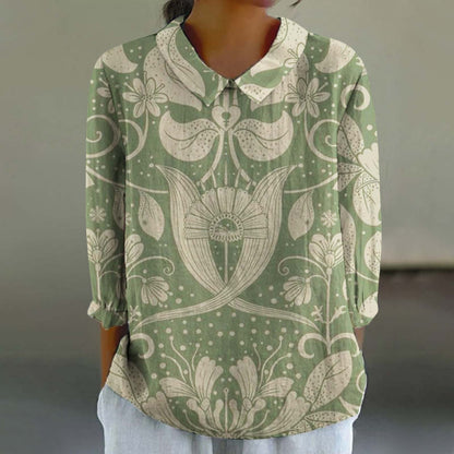 Women's Fashionable Retro Chinese Style Floral Print Shirt