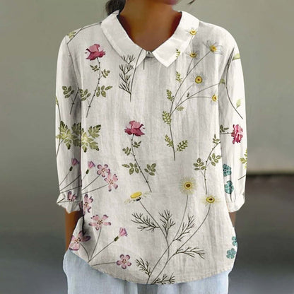 Women's Fashionable Retro Chinese Style Floral Print Shirt