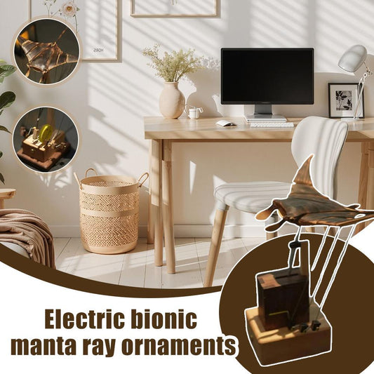 Electric Bionic Manta Ray Ornaments Animal Figurines Handmade Manta Ray Swimming Motion Figures Realistic Sculptures For Porch Indoor Shelf Office Holiday Birthday