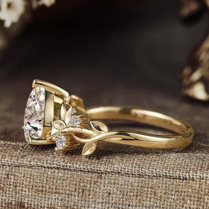 Twigs Ring Women's Stylish Water Drop Zircon