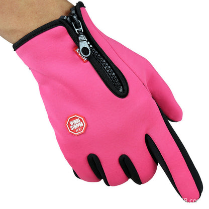 Full Finger Touch Screen Zipper Ski Gloves
