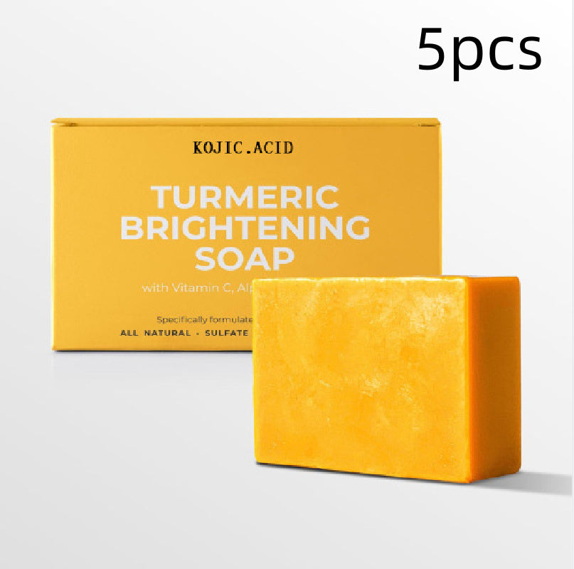 Turmeric Kojic Soap Turmeric Kojic Acid Soap Handmade Skin Products Natural Turmeric Soap Bar Skin Clean Dark Spot Remover Moist Bathing Facial Soap