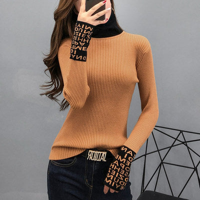 Plush thick knitted base sweater