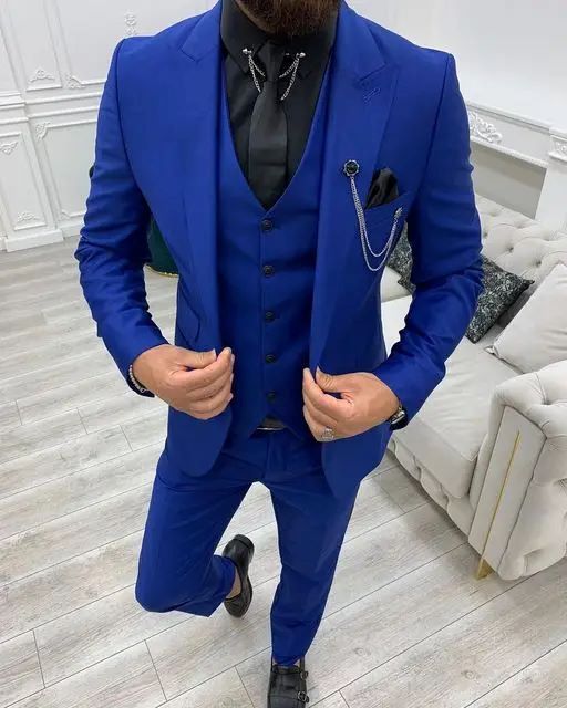 Suit Men's Three-piece Suit Host Banquet Plus Size Men's Simple Slim Fit