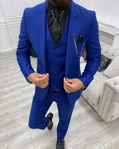 Suit Men's Three-piece Suit Host Banquet Plus Size Men's Simple Slim Fit