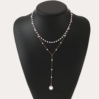 Pearl Double Layer Twin Pearl Necklace
