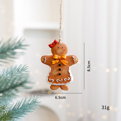 Christmas Decorations Elderly Snowman Gingerbread Man Small Pendant