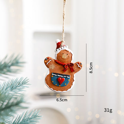 Christmas Decorations Elderly Snowman Gingerbread Man Small Pendant
