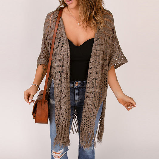 Women's Top Mid-length Blouse Tassel