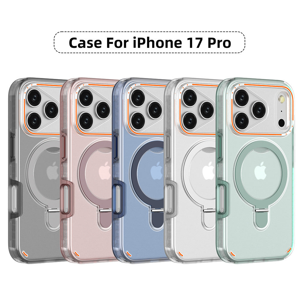 360 Rotation Stand Holder Magnetic Matte Phone Case For I-Phone 17 Pro 17 Max Plus Shockproof Protection Cover Shell