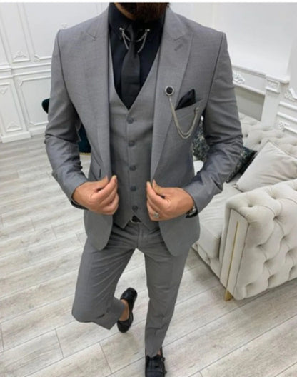 Suit Men's Three-piece Suit Host Banquet Plus Size Men's Simple Slim Fit