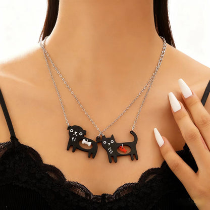 Cute Dog Cat Cartoon Necklace Ins Creative Collarbone Chain