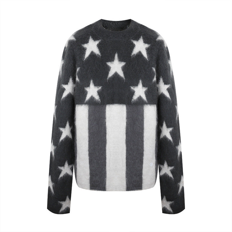 Jacquard knit sweater