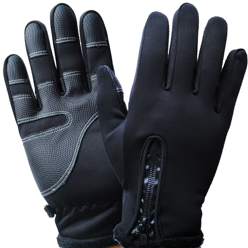 Full Finger Touch Screen Zipper Ski Gloves
