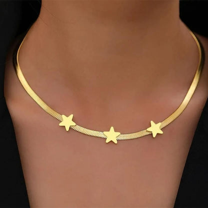 Stainless Steel Necklaces Gothic Blade Snake Chains Stars Choker Statement Light Luxury Temperament Necklace For Women Jewelry