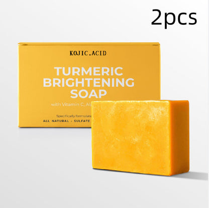 Turmeric Kojic Soap Turmeric Kojic Acid Soap Handmade Skin Products Natural Turmeric Soap Bar Skin Clean Dark Spot Remover Moist Bathing Facial Soap