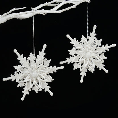 Christmas Snowflake Ornaments 3D Ice White Snowflakes Christmas DIY Crafts Hanging Pendants Xmas Tree Decorations New Year Christmas Tree Pendant