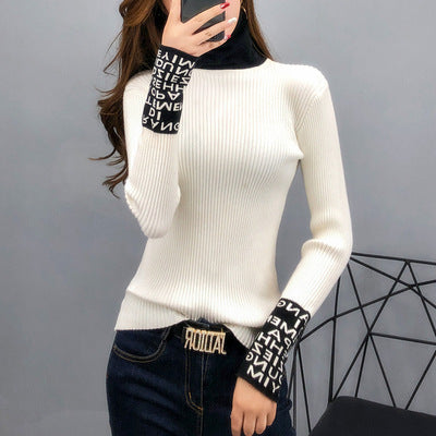Plush thick knitted base sweater