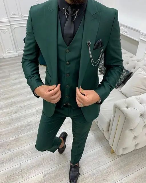Suit Men's Three-piece Suit Host Banquet Plus Size Men's Simple Slim Fit