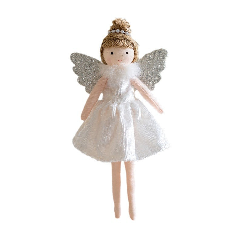 Christmas Decoration High-grade Flannel Ankle-tied Girl Angel Small Pendant