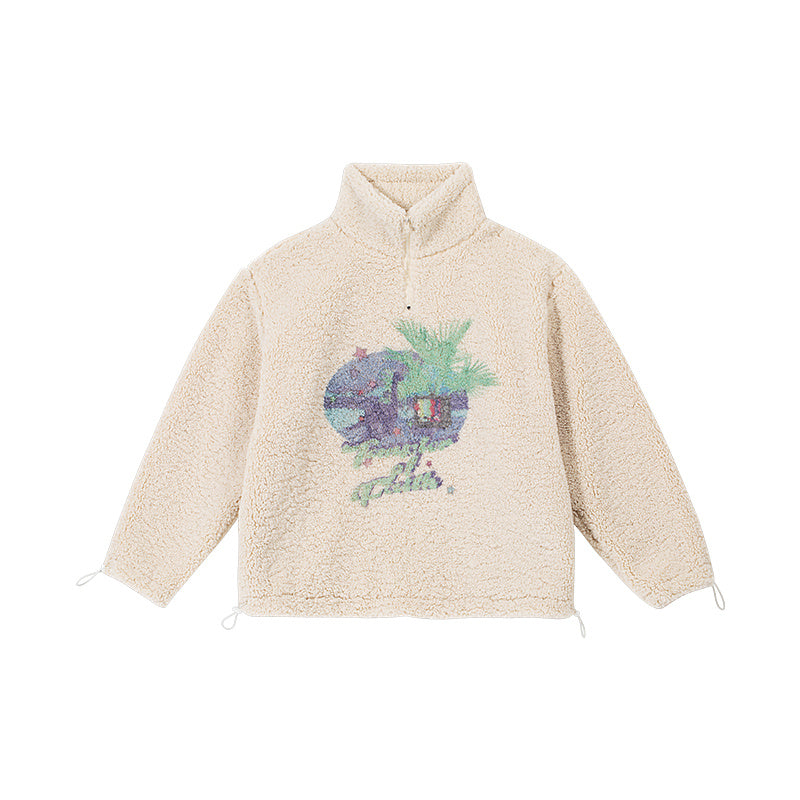 Dinosaur TV Sherpa Loose Zip Jacket