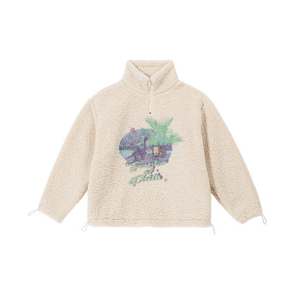 Dinosaur TV Sherpa Loose Zip Jacket