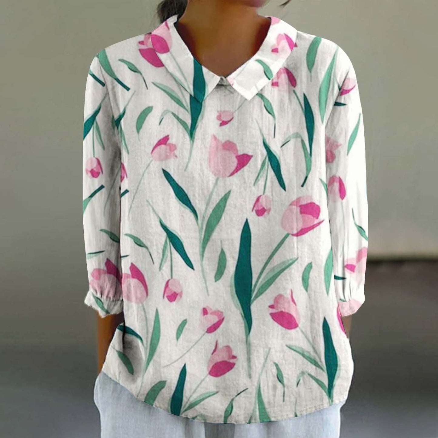 Women's Fashionable Retro Chinese Style Floral Print Shirt