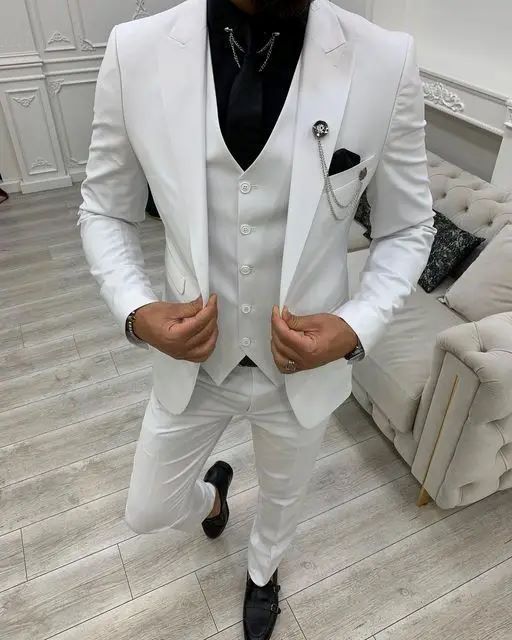 Suit Men's Three-piece Suit Host Banquet Plus Size Men's Simple Slim Fit