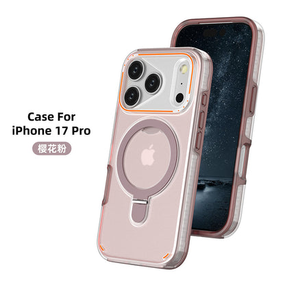 360 Rotation Stand Holder Magnetic Matte Phone Case For I-Phone 17 Pro 17 Max Plus Shockproof Protection Cover Shell