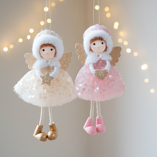 Christmas Winter Mesh Angel Big Eyes Girl Pendant