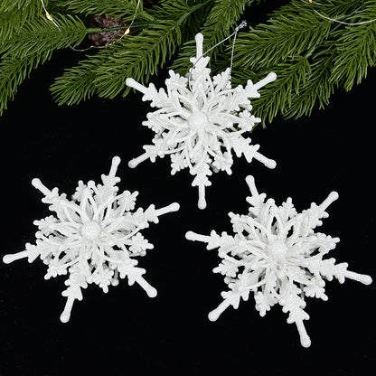 Christmas Snowflake Ornaments 3D Ice White Snowflakes Christmas DIY Crafts Hanging Pendants Xmas Tree Decorations New Year Christmas Tree Pendant