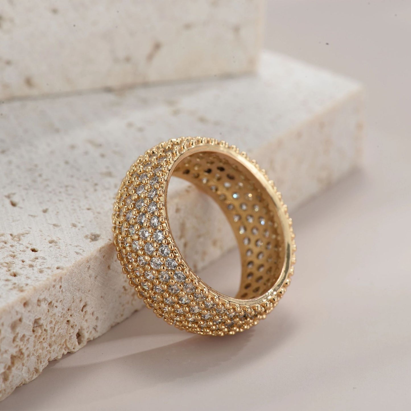 Live Broadcast Cross-border Hot Selling Full Diamond Color Zirconium Ring