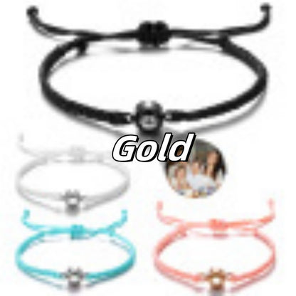 Projection Bracelets Circle Photo Bracelet Customized Colorful Woven Projection Bracelet Adjustable