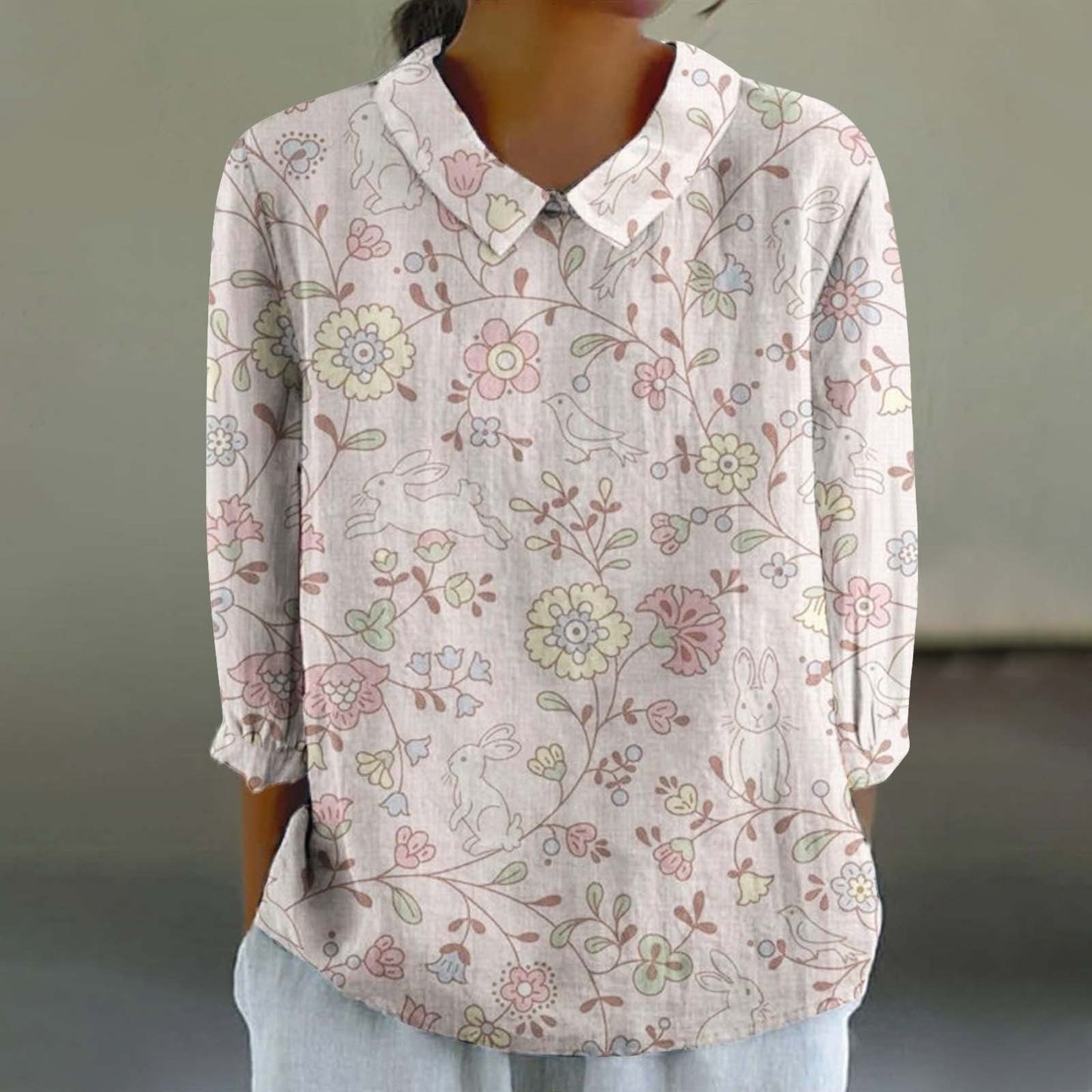 Women's Fashionable Retro Chinese Style Floral Print Shirt