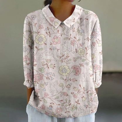 Women's Fashionable Retro Chinese Style Floral Print Shirt