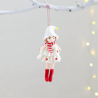 Christmas Cake Dress Girl Doll Angel Pendant