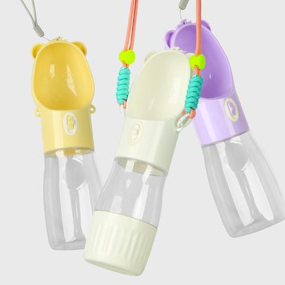 2 In 1 Portable Dog Water Bottle For Small Big Dogs Cat Outdoor Leak-proof Puppy Drinking Bowl With Food Container Pets Feeder Pet Products